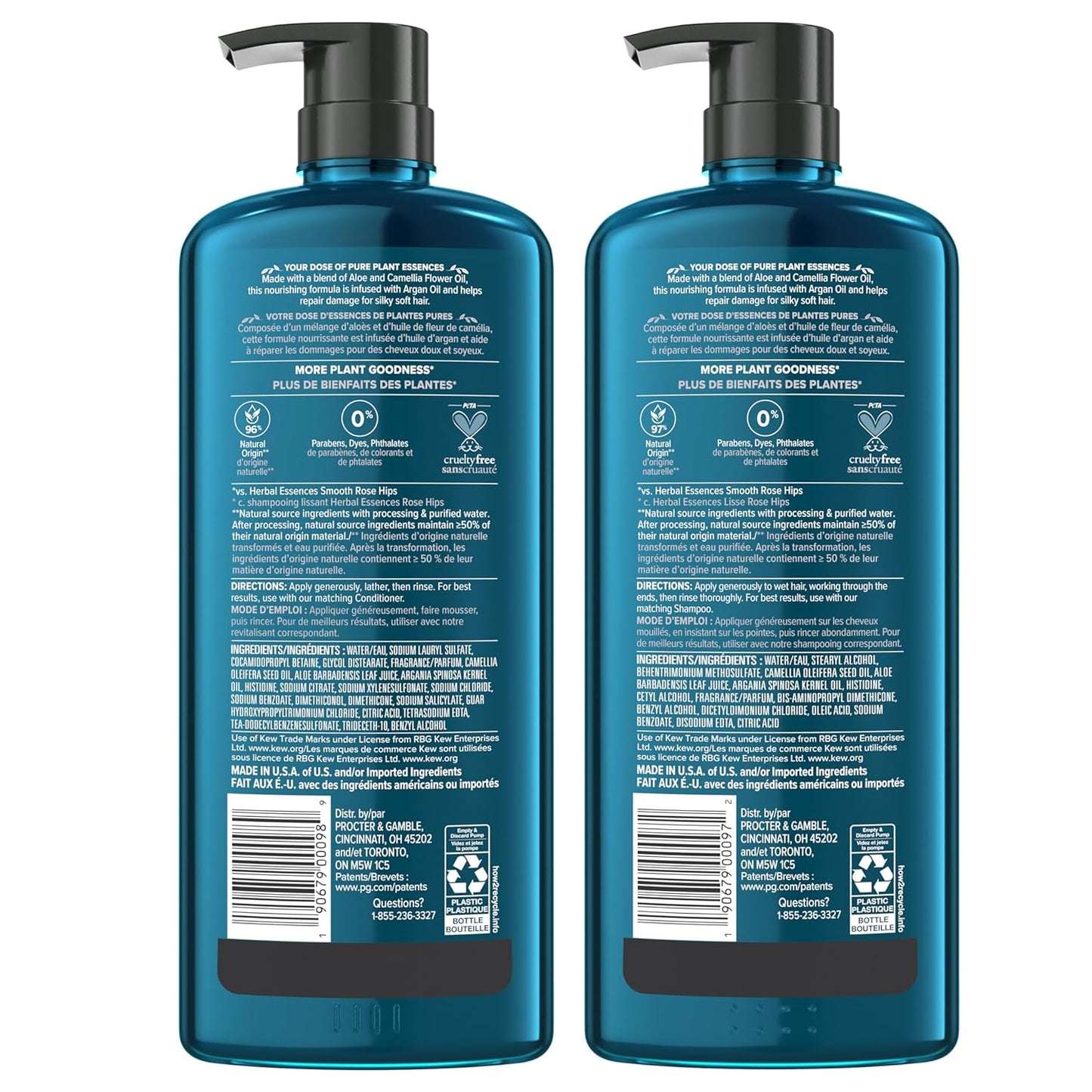 Herbal Essences Argan Oil Repair Shampoo & Conditioner Set, Moisturizes & Smoothes, Paraben-Free, Color-Safe, pH-Balanced, Citrus Scent, 20.2 Fl Oz, 2-Pack