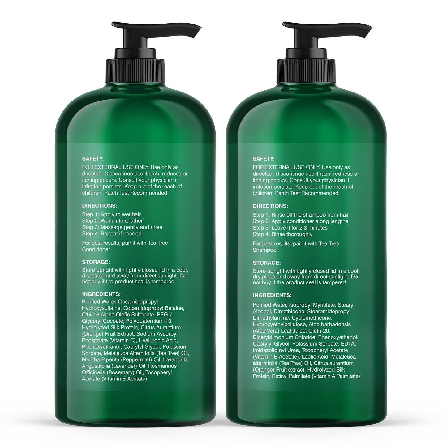 Botanic Hearth Tea Tree Shampoo And Conditioner Set | With 100% Pure Tea Tree Oil, For Itchy And Dry Scalp, Sulfate/Paraben Free | For Men And Women | 16 Fl Oz Each