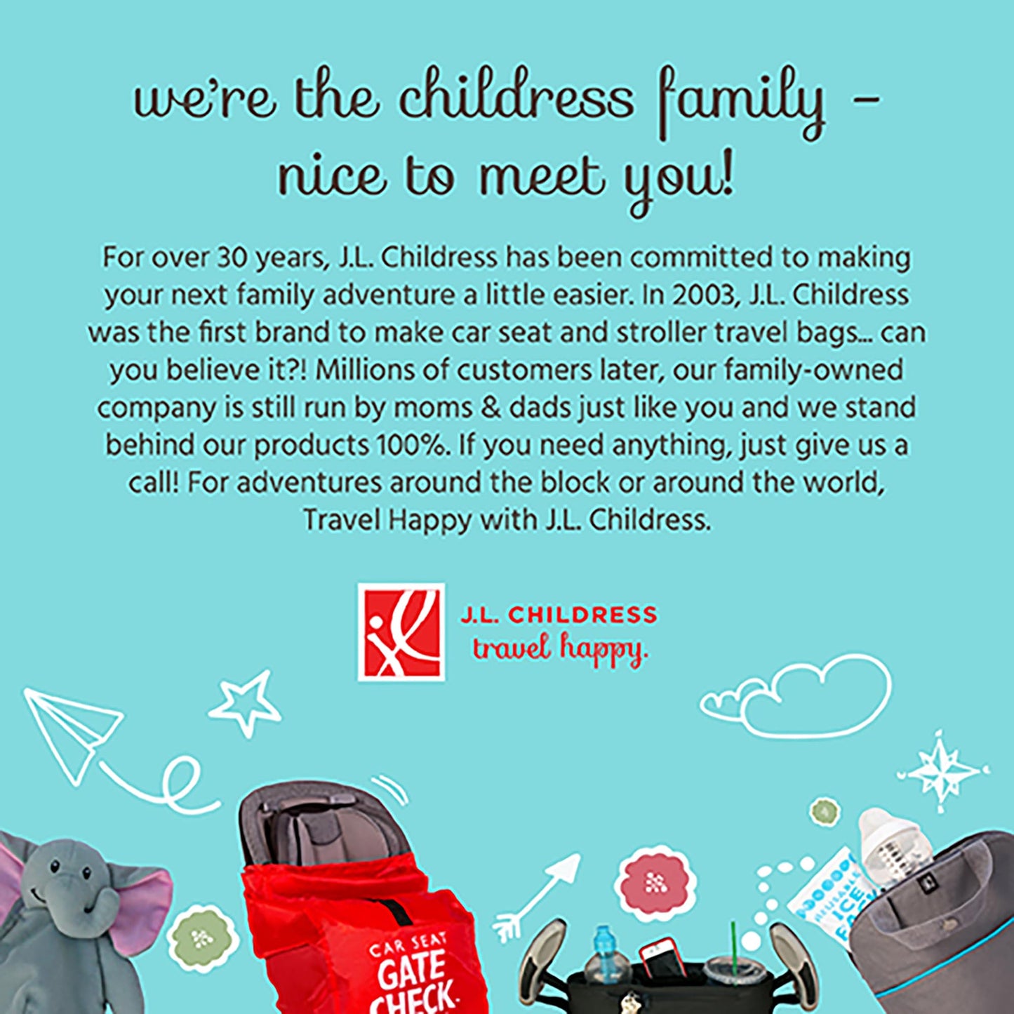 J.L. Childress Gate Check Bag for Car Seats - Travel Bag for Airplane - Includes AIRTAG Holder - Fits All Baby Car Seats, Infant Carriers & Child Booster Seats, Red