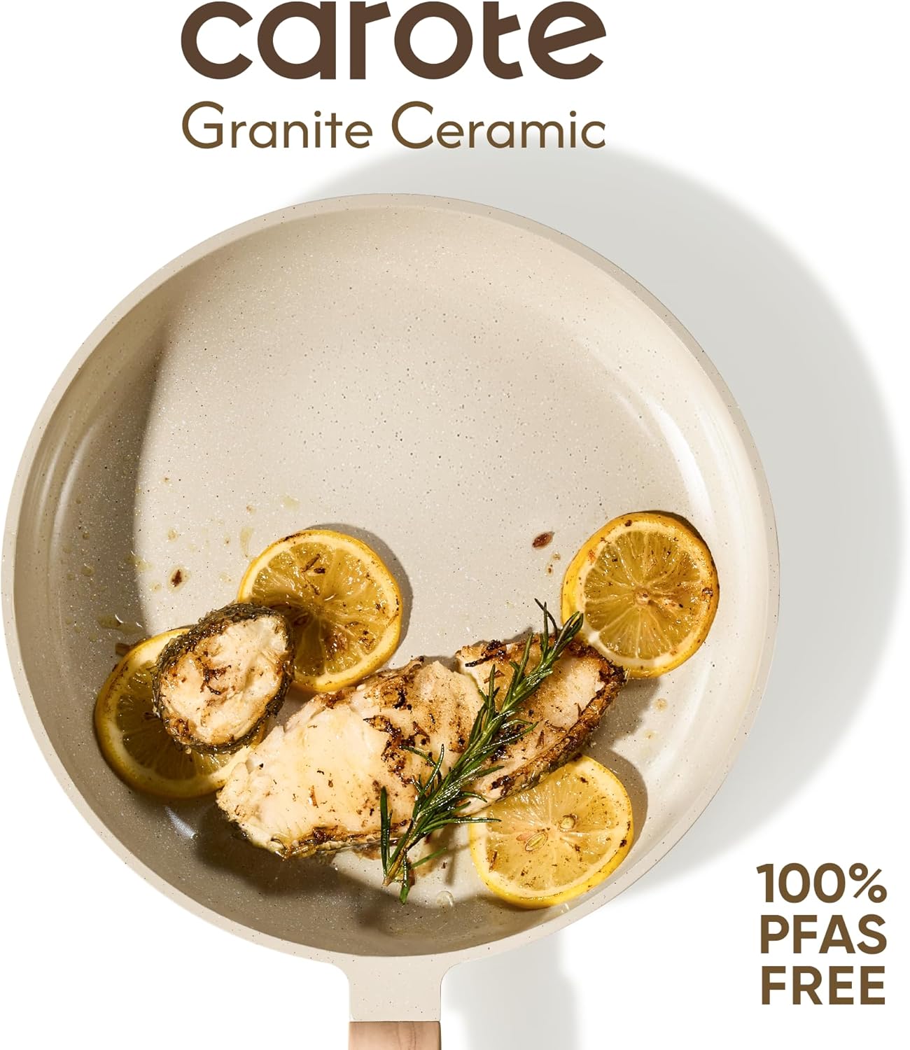 CAROTE 14Pcs Pots and Pans Set Non stick, Ceramic Cookware Set, Non-toxic Kitchen Cooking Set, PFAS and PFOA Free