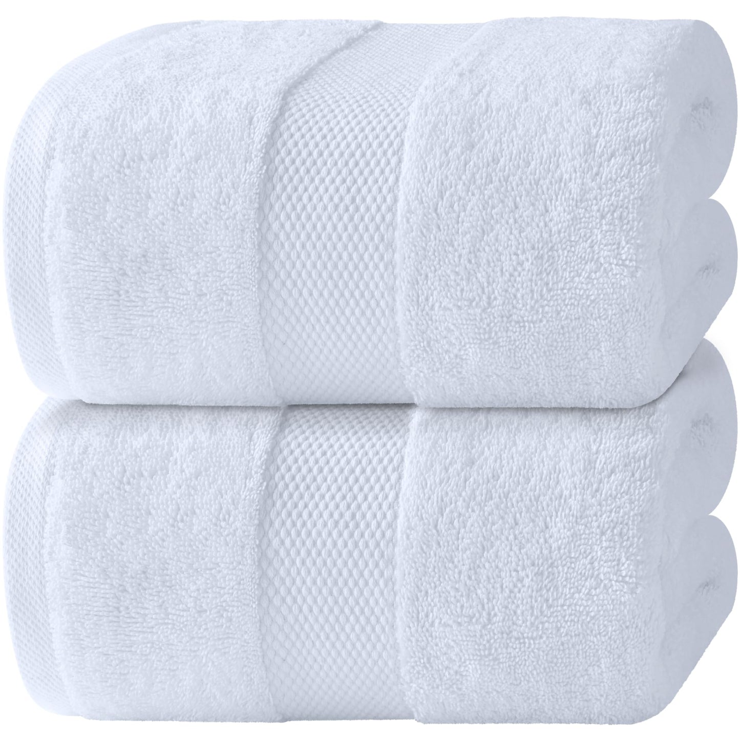 White Classic Luxury Bath Sheets Towels for Adults Extra Large 35x70 Inch - 700 GSM Turkish Cotton, Highly Absorbent | Hotel Collection | 2 Pack