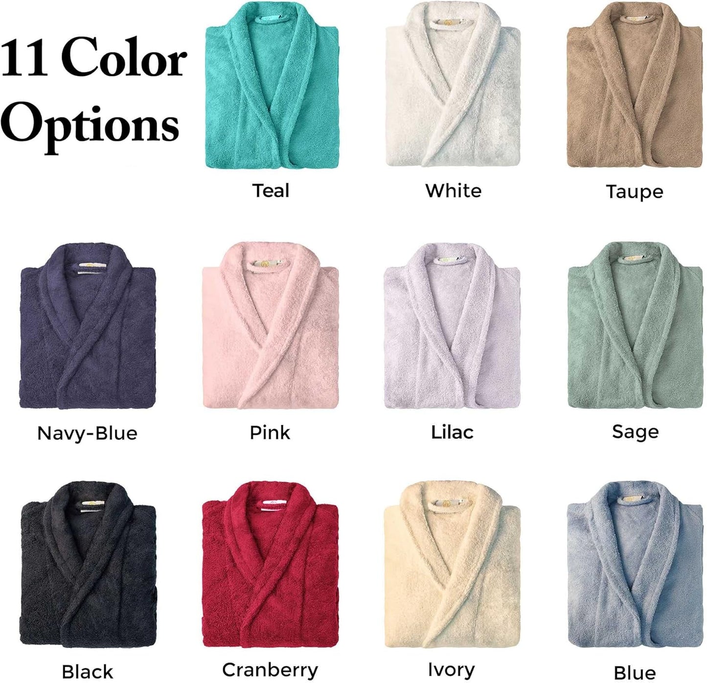 Superior Cotton Unisex Terry Robe, Soft And Absorbent Robes For Men And Women, Bathroom Accessories