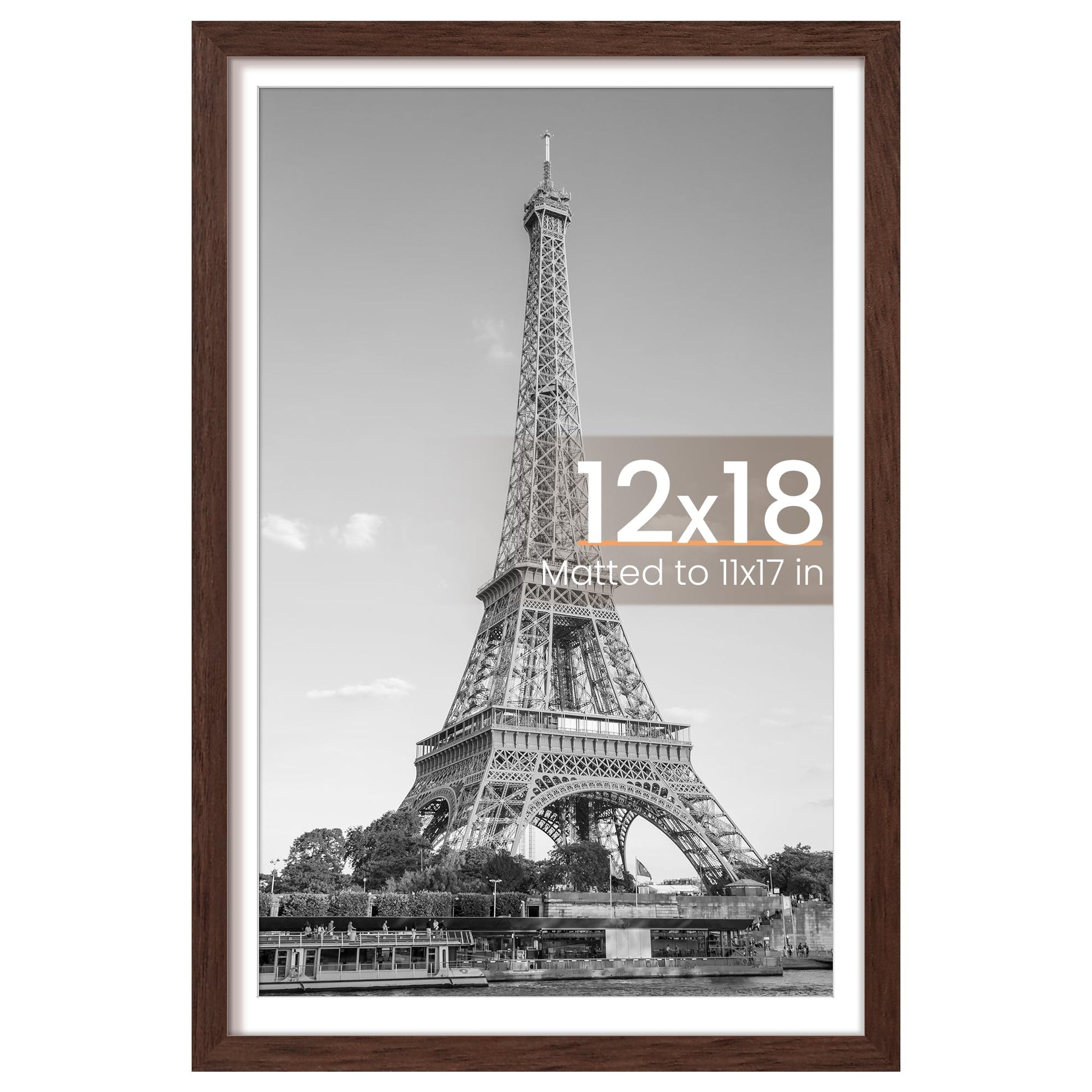 upsimples 11x14 Picture Frame, Display Pictures 8x10 with Mat or 11x14 Without Mat, Wall Hanging Photo Frame, Black, 1 Pack