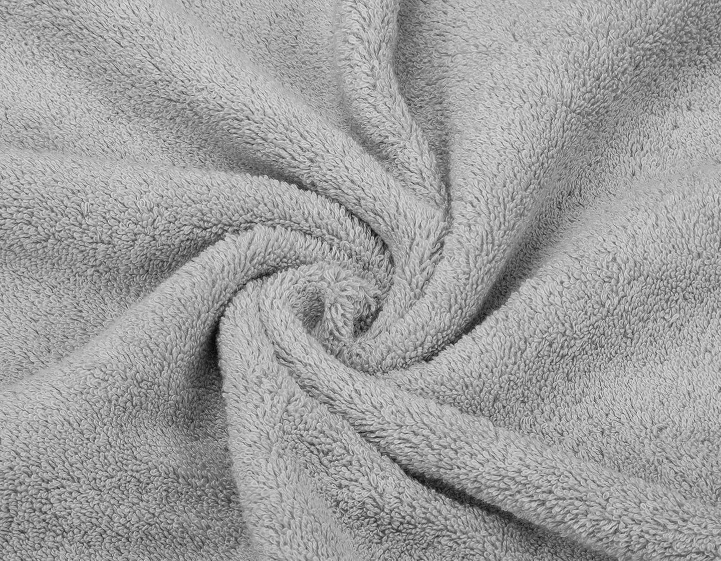 American Soft Linen Luxury 6 Piece Towel Set, 2 Bath Towels 2 Hand Towel 2 Washcloths, 600 GSM 100% Cotton Turkish Towels for Bathroom, Light Grey Towel Sets